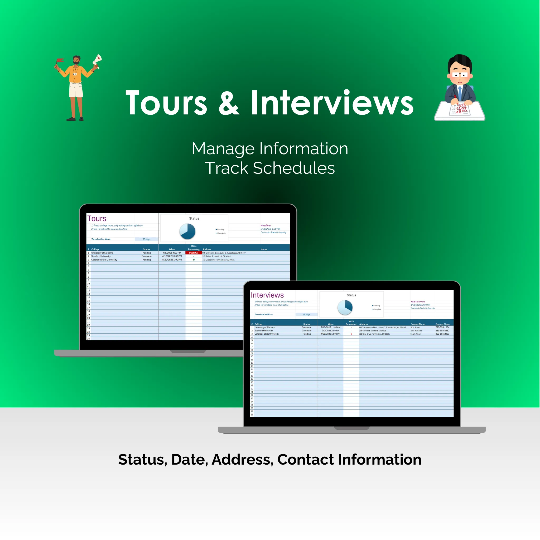 College Search Tool - Excel - ToursInterviews
