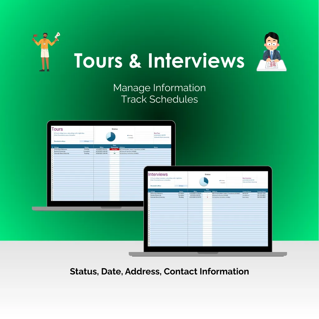 College Search Tool - Excel - ToursInterviews