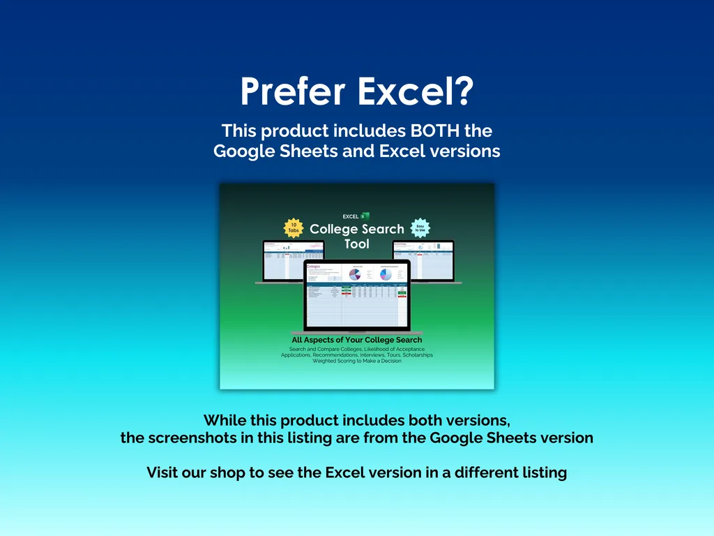 College Search Tool - Sheets - Other Versions