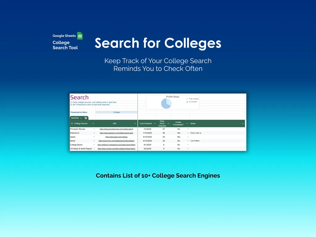 College Search Tool - Sheets - Search