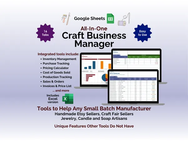 Craft Business Manager - Google Sheets