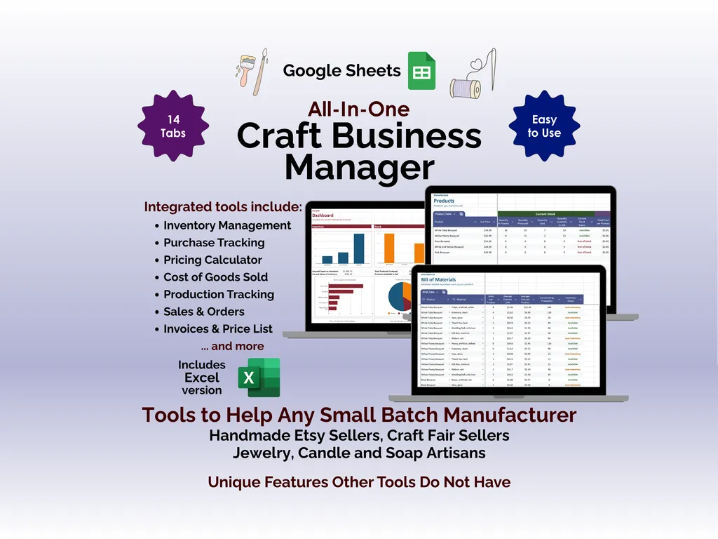 Craft Business Manager - Sheets - Tools to help any Craft business