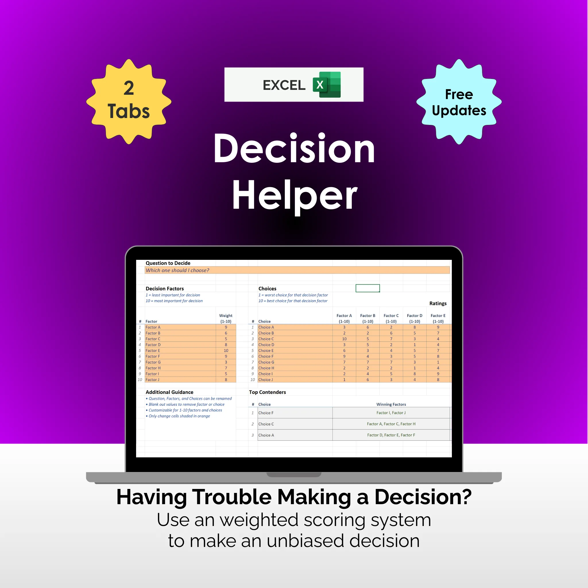 Decision Helper - Excel