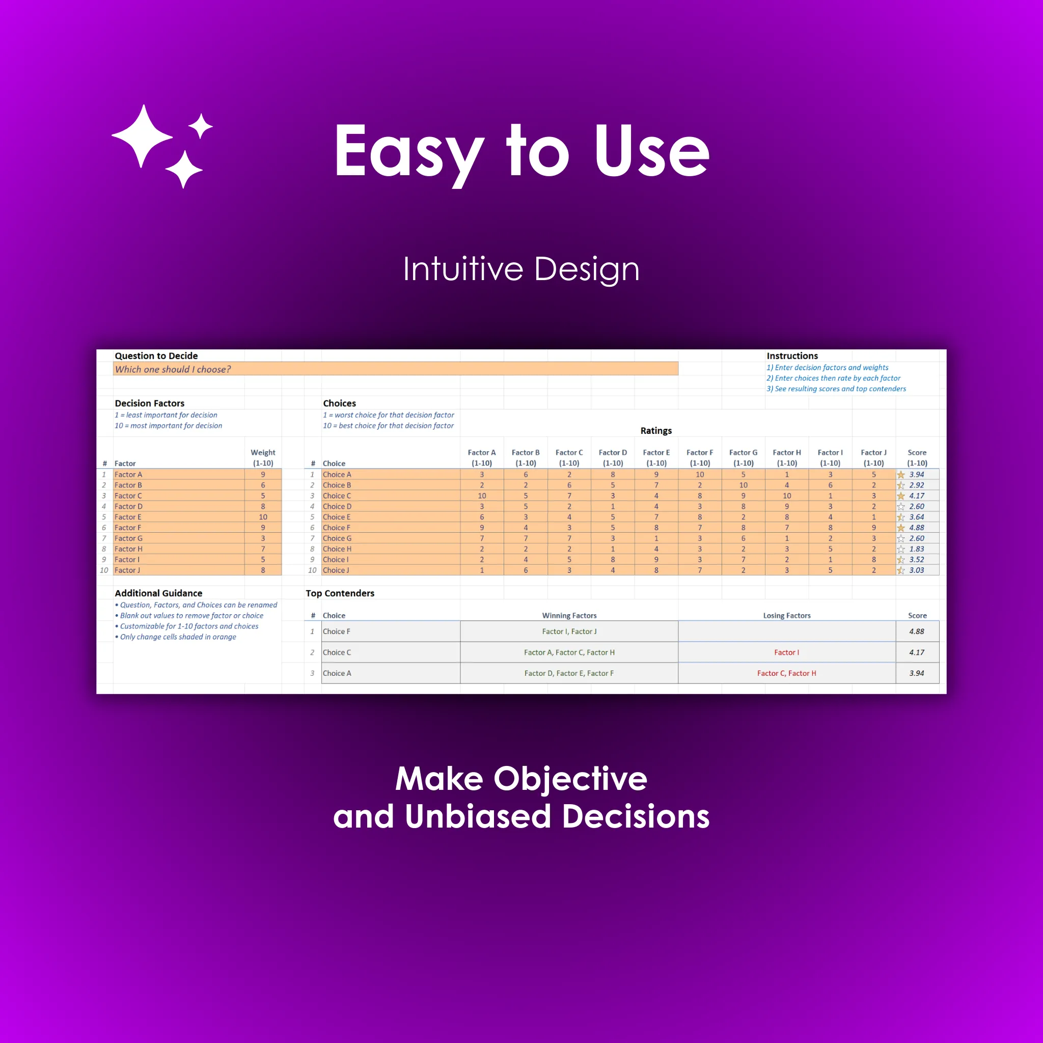 Decision Helper - Excel - Overall