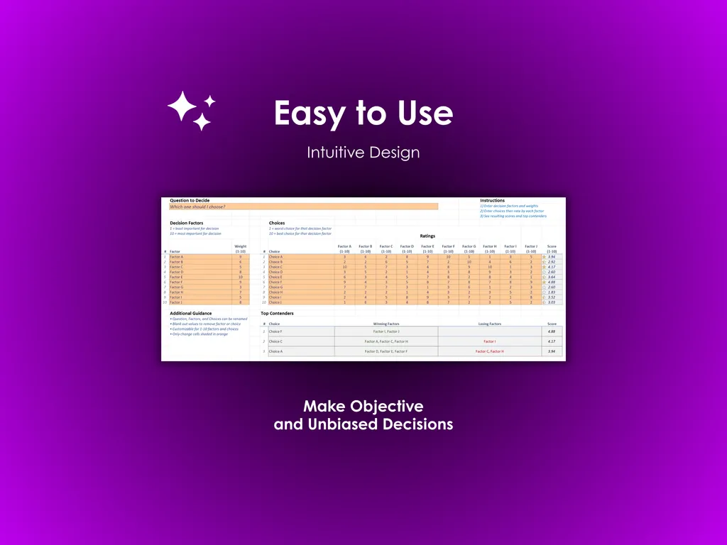 Decision Helper - Excel - Overall