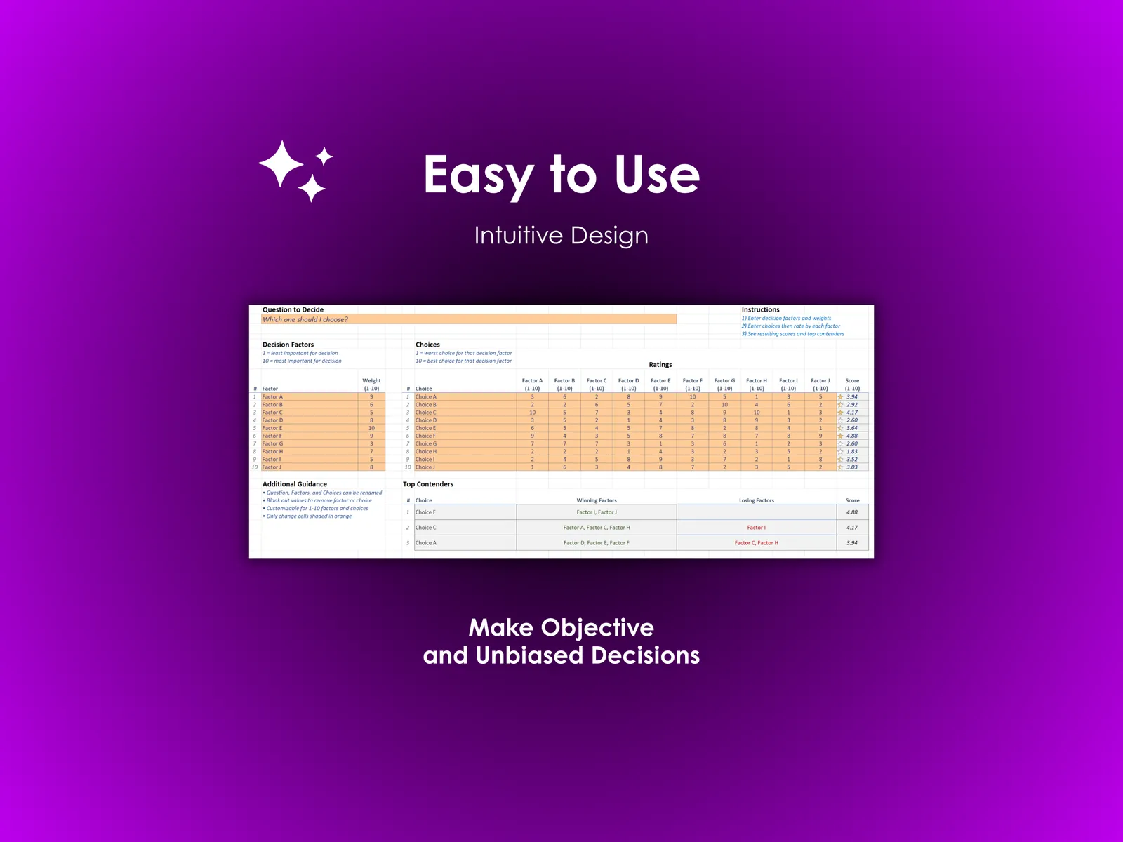 Decision Helper - Excel - Overall