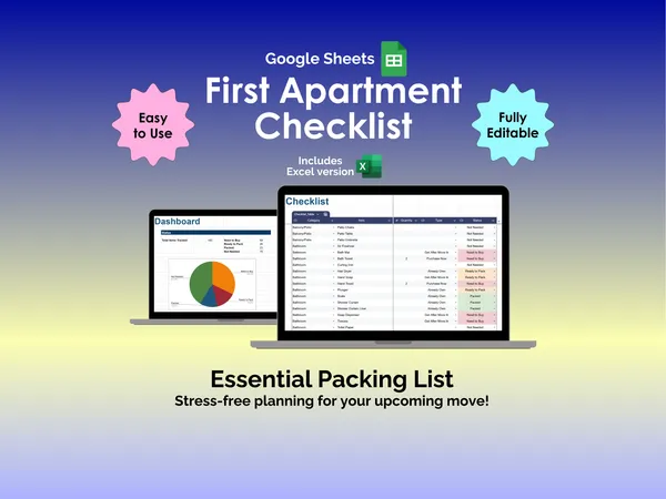 First Apartment Checklist - Google Sheets