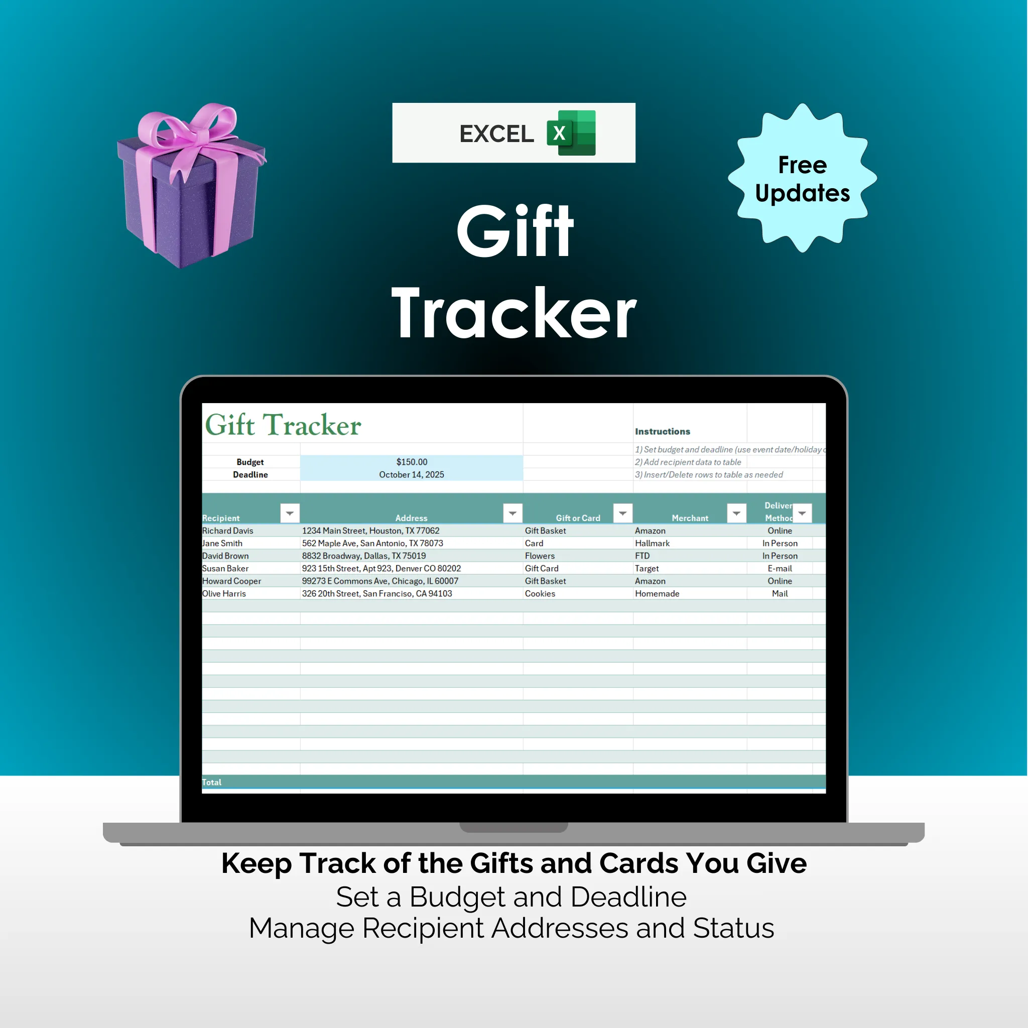 Gift Tracker - Excel