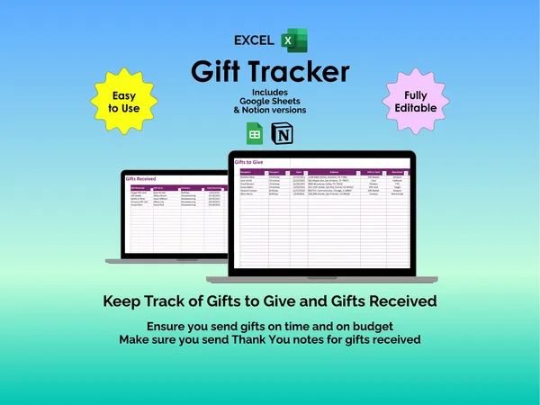 Gift Tracker - Excel