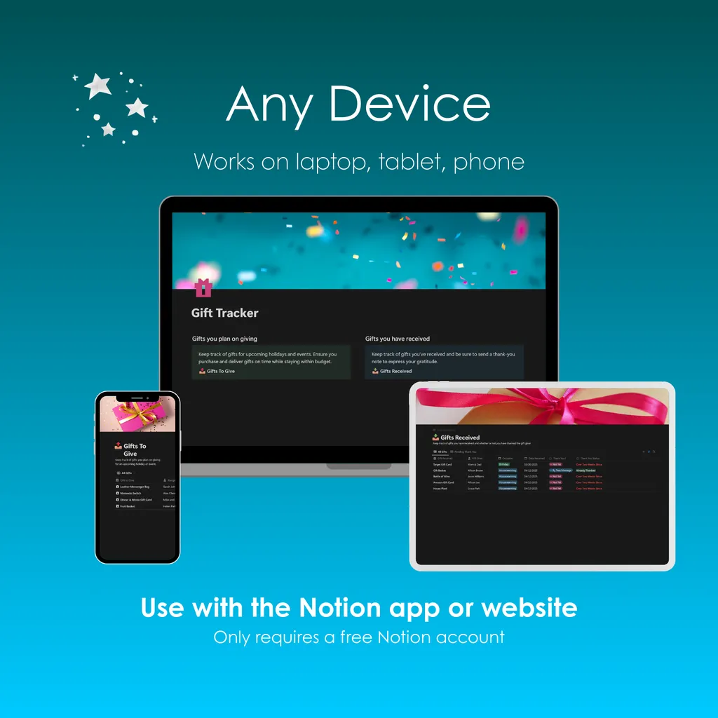Gift Tracker - Notion - Devices