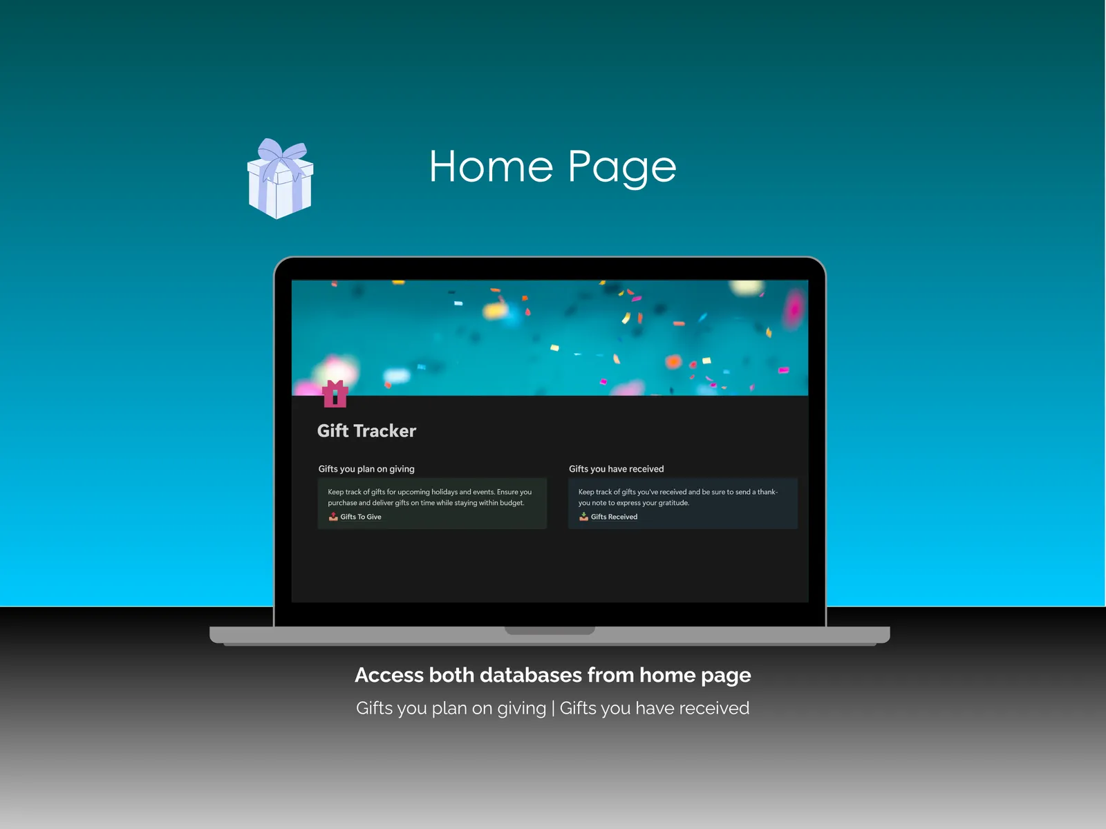 Gift Tracker - Notion - Home Page