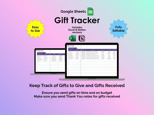 Gift Tracker - Google Sheets