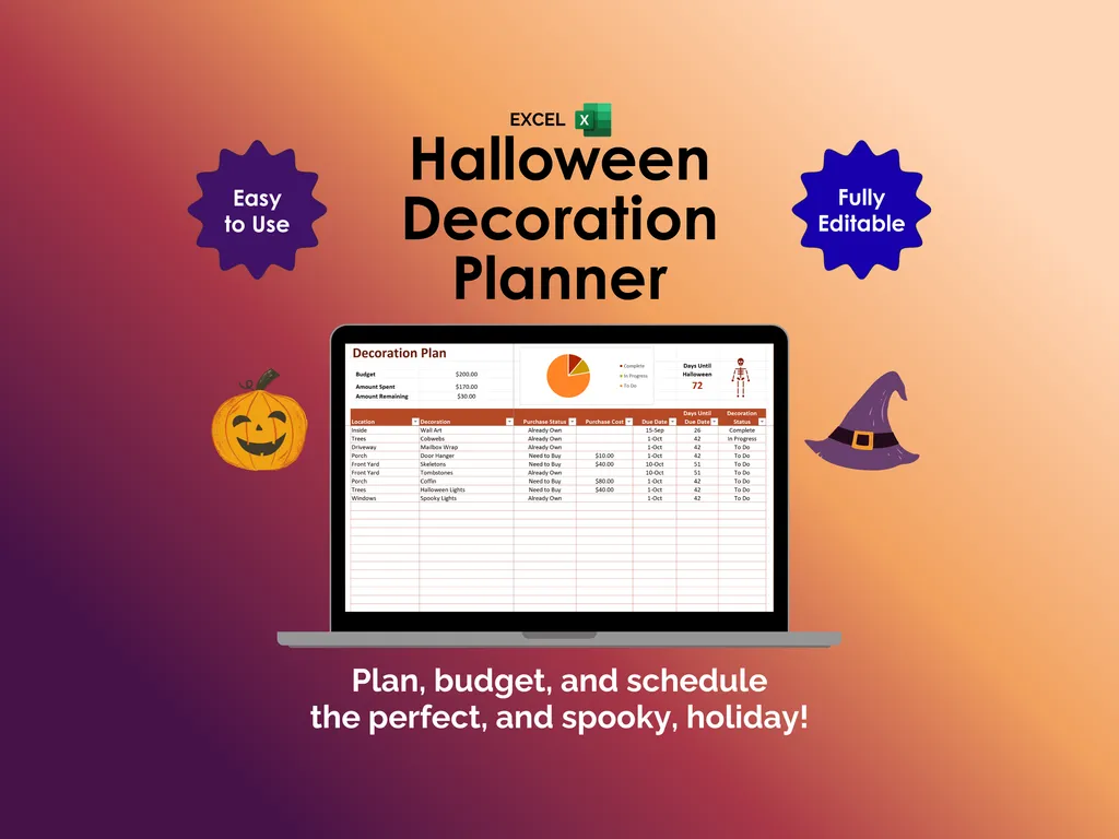 Halloween Decoration Planner - Excel