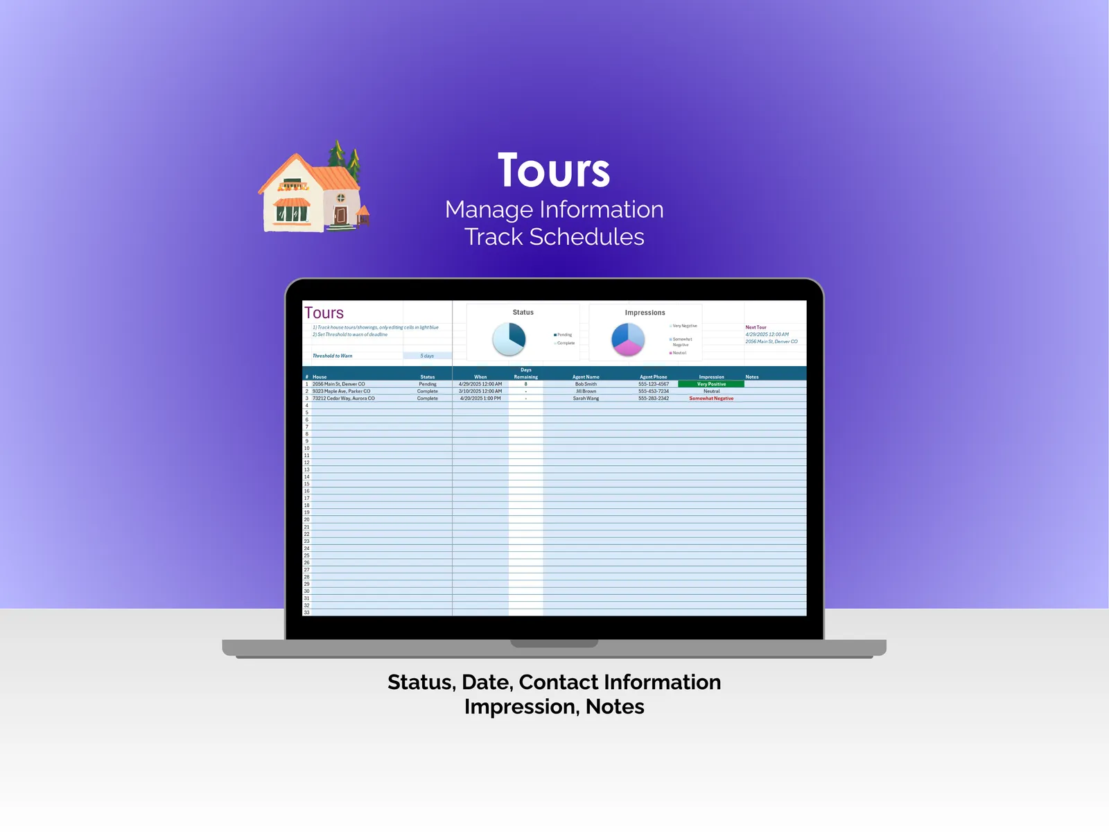 House Search Tool - Excel - Tours