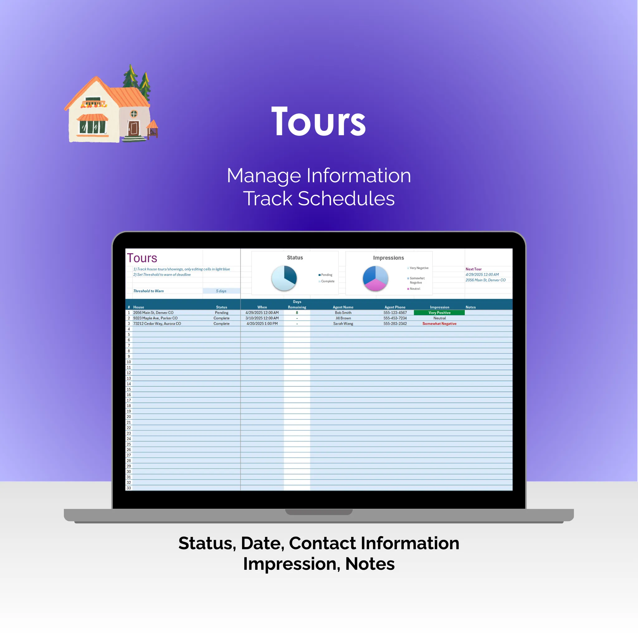 House Search Tool - Excel - Tours