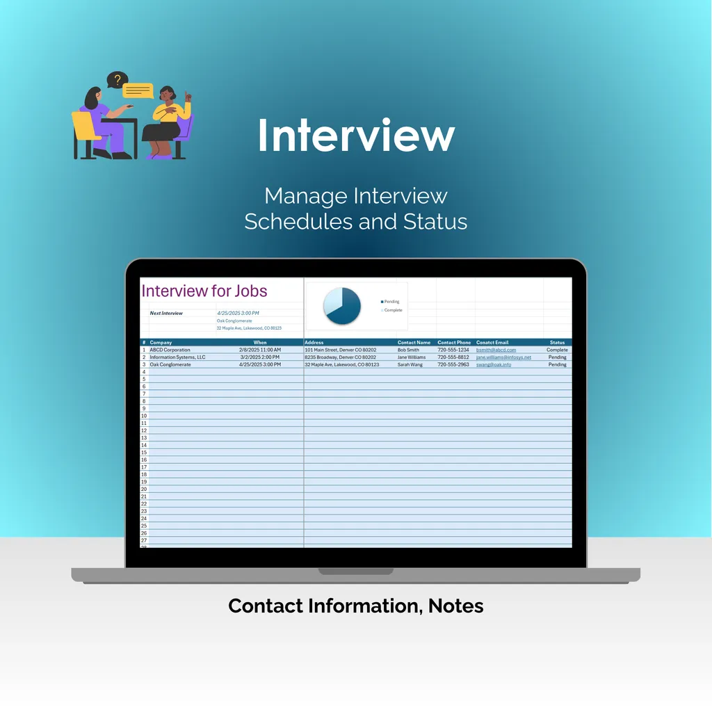 Job Search Tool - Excel - Interview