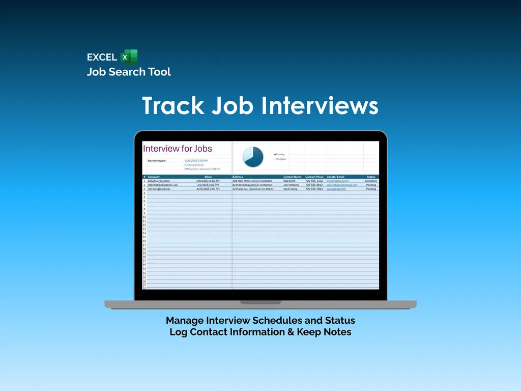 Job Search Tool - Excel - Interview