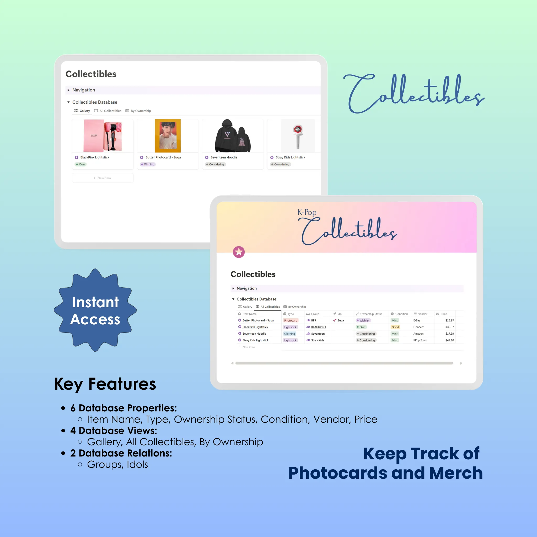 K-Pop Tracker - Notion - Collectibles