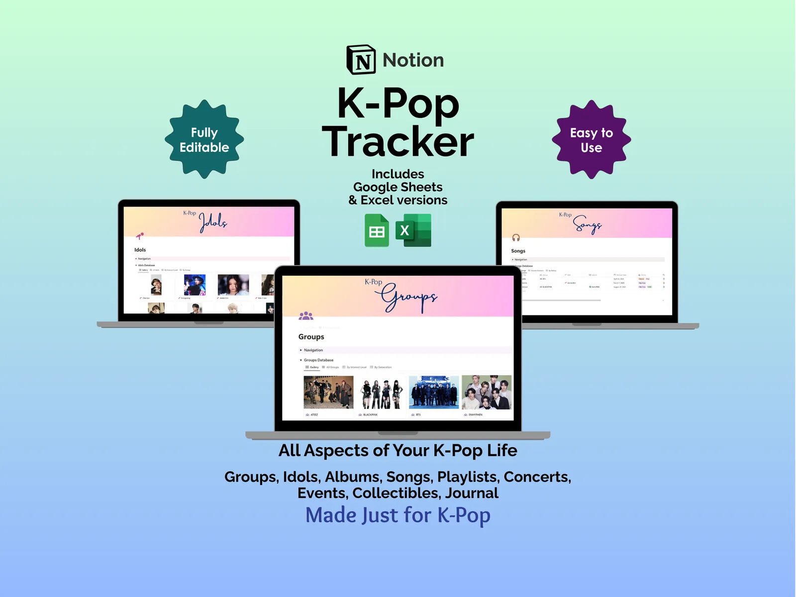 K-Pop Tracker - Notion - Made Just for K-Pop