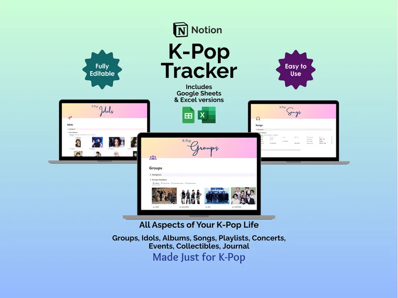 K-Pop Tracker - Notion - Made Just for K-Pop