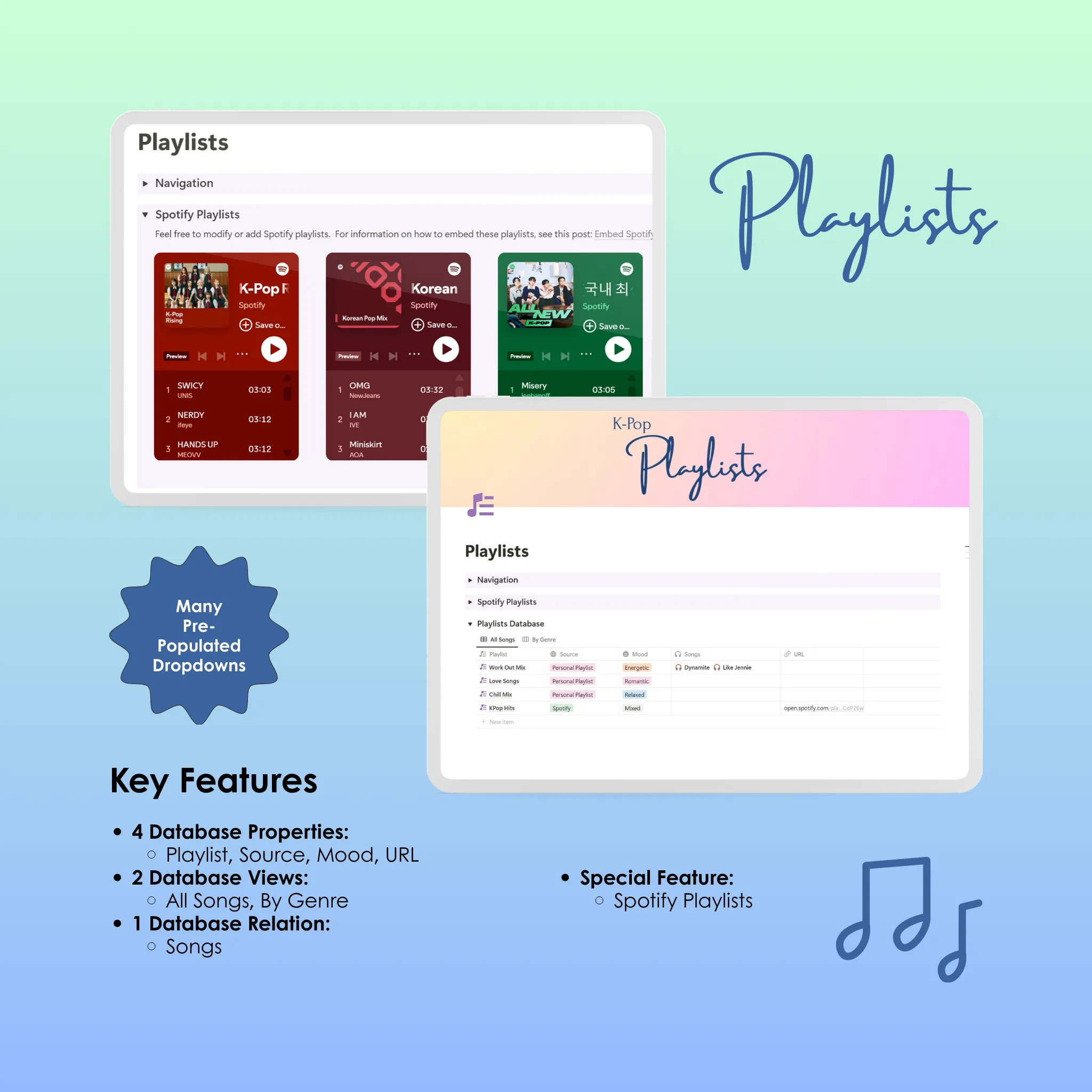 K-Pop Tracker - Notion - Playlists