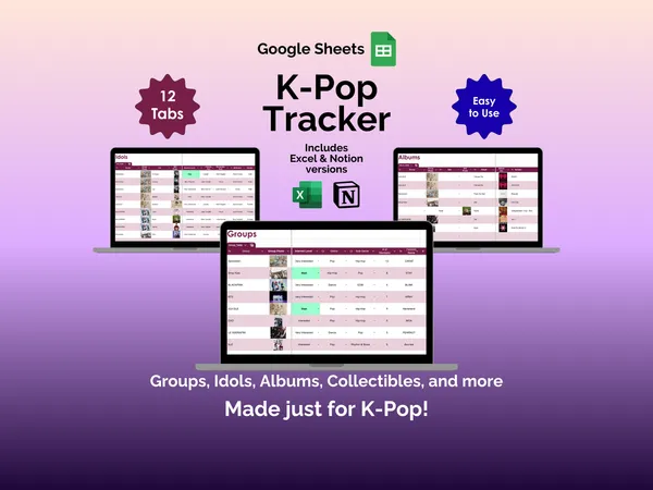 K-Pop Tracker - Google Sheets