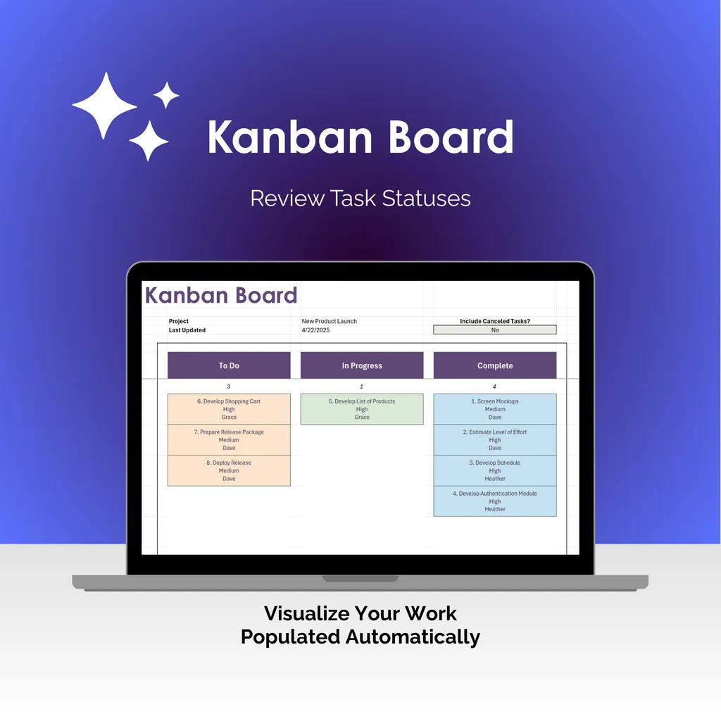 Kanban Board - Excel - Kanban Board