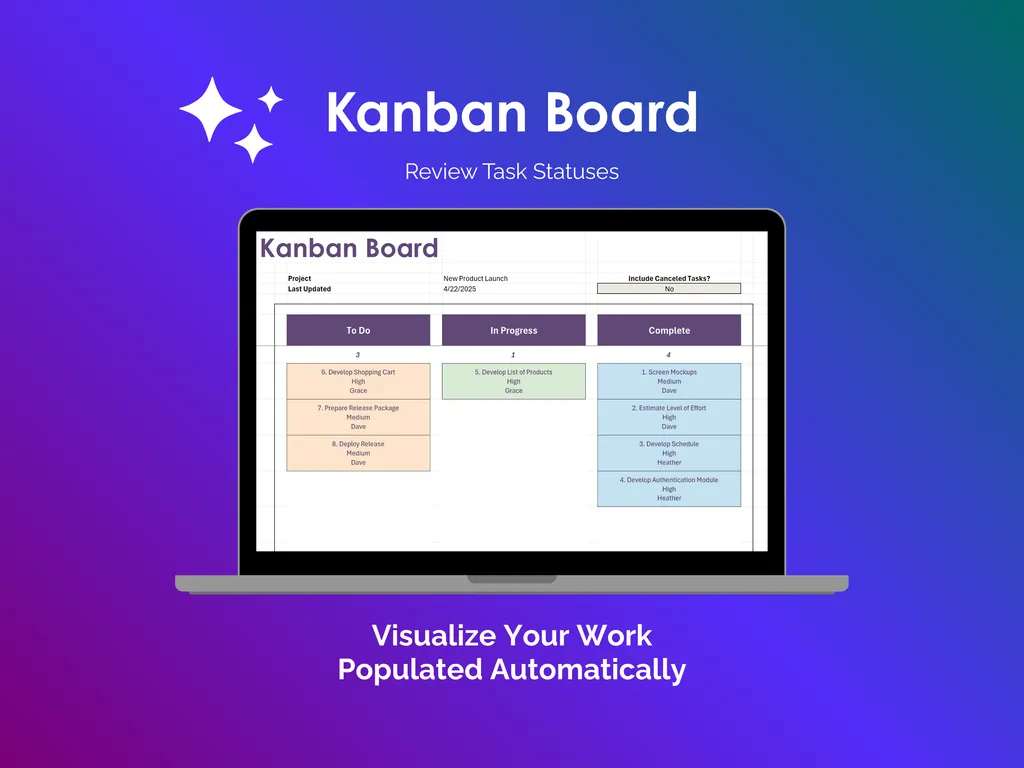 Kanban Board - Excel - Kanban Board
