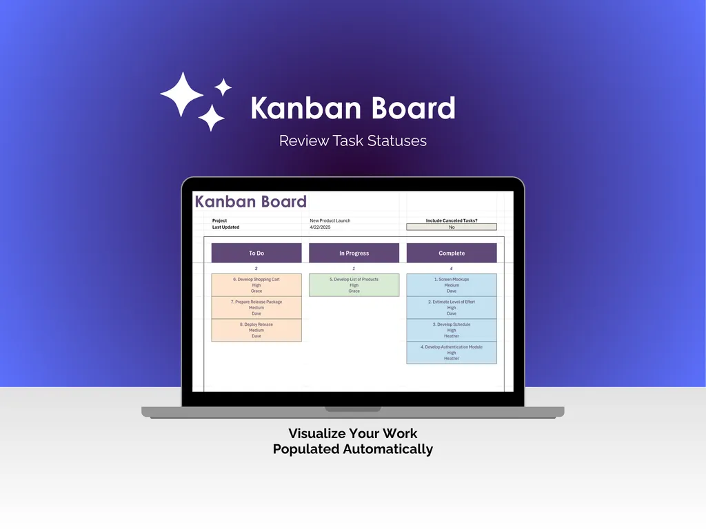 Kanban Board - Excel - Kanban Board