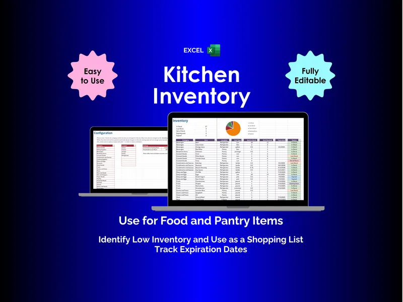 Kitchen Inventory - Excel - Track Food and Pantry Items