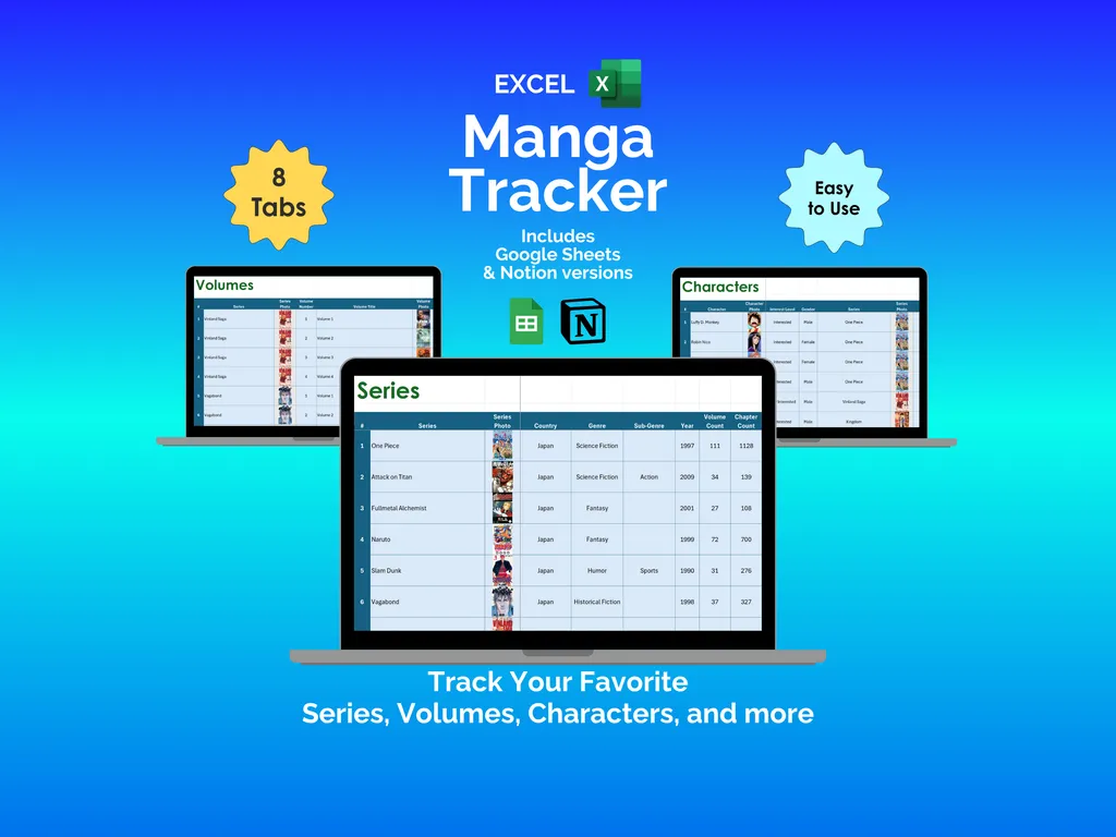 Manga Tracker - Excel