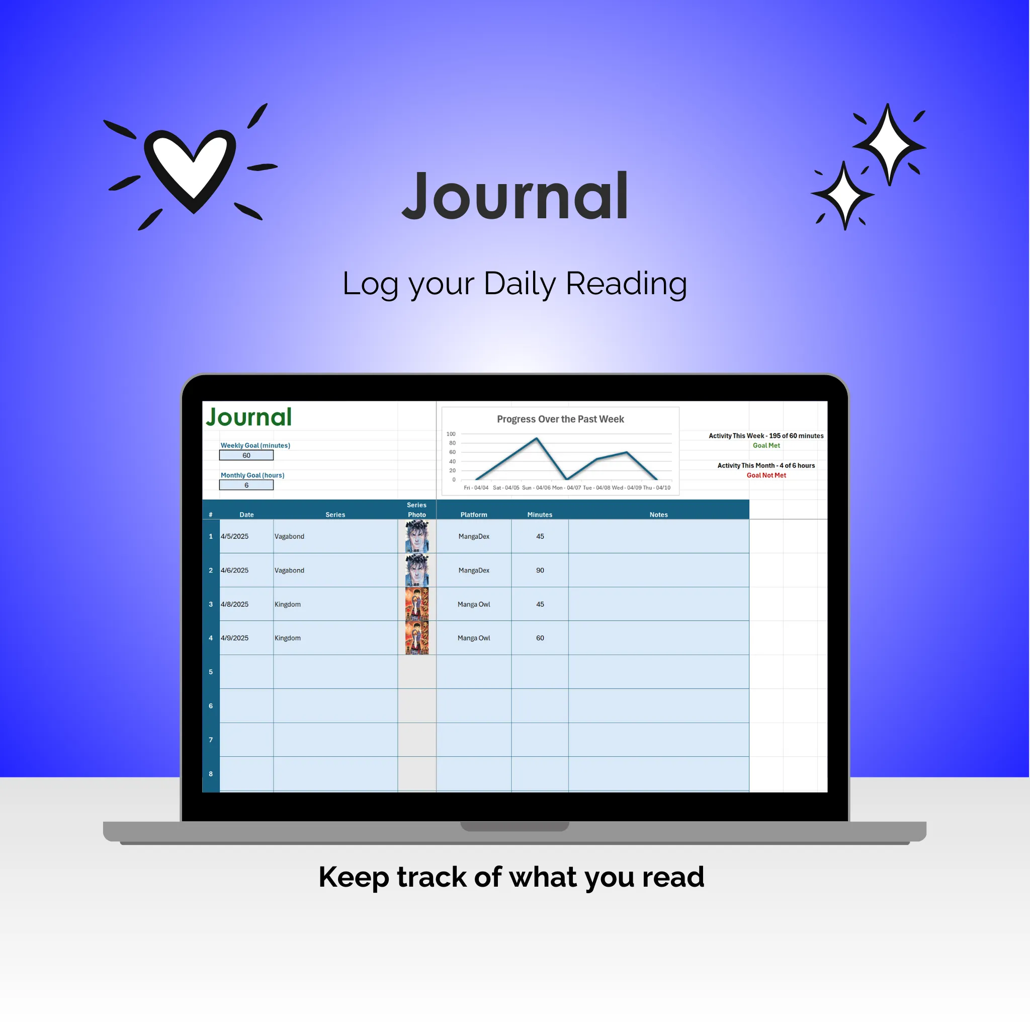 Manga Tracker - Excel - Journal 