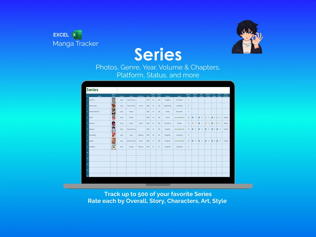Manga Tracker - Excel - Series