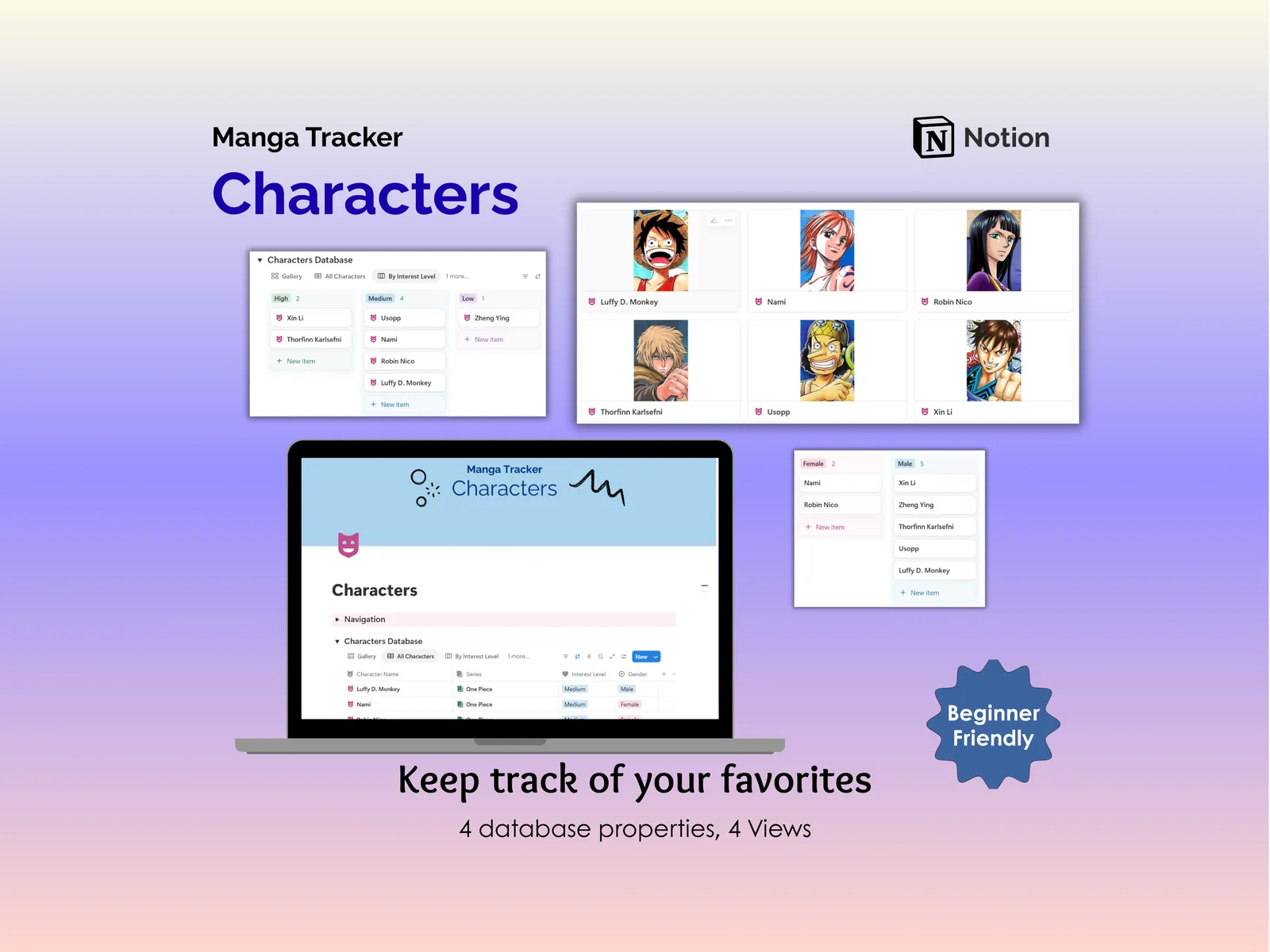 Manga Tracker - Notion - Characters