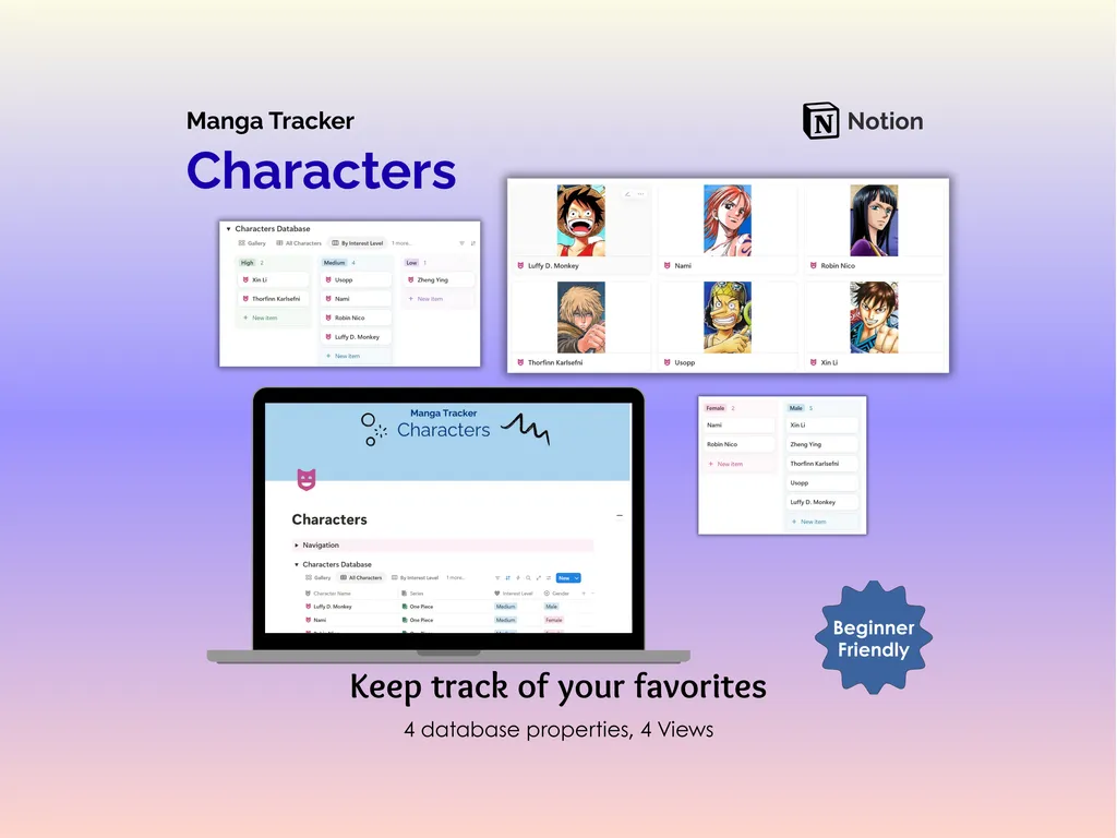 Manga Tracker - Notion - Characters