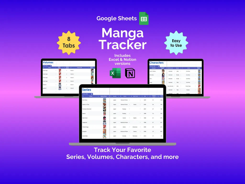 Manga Tracker - Sheets