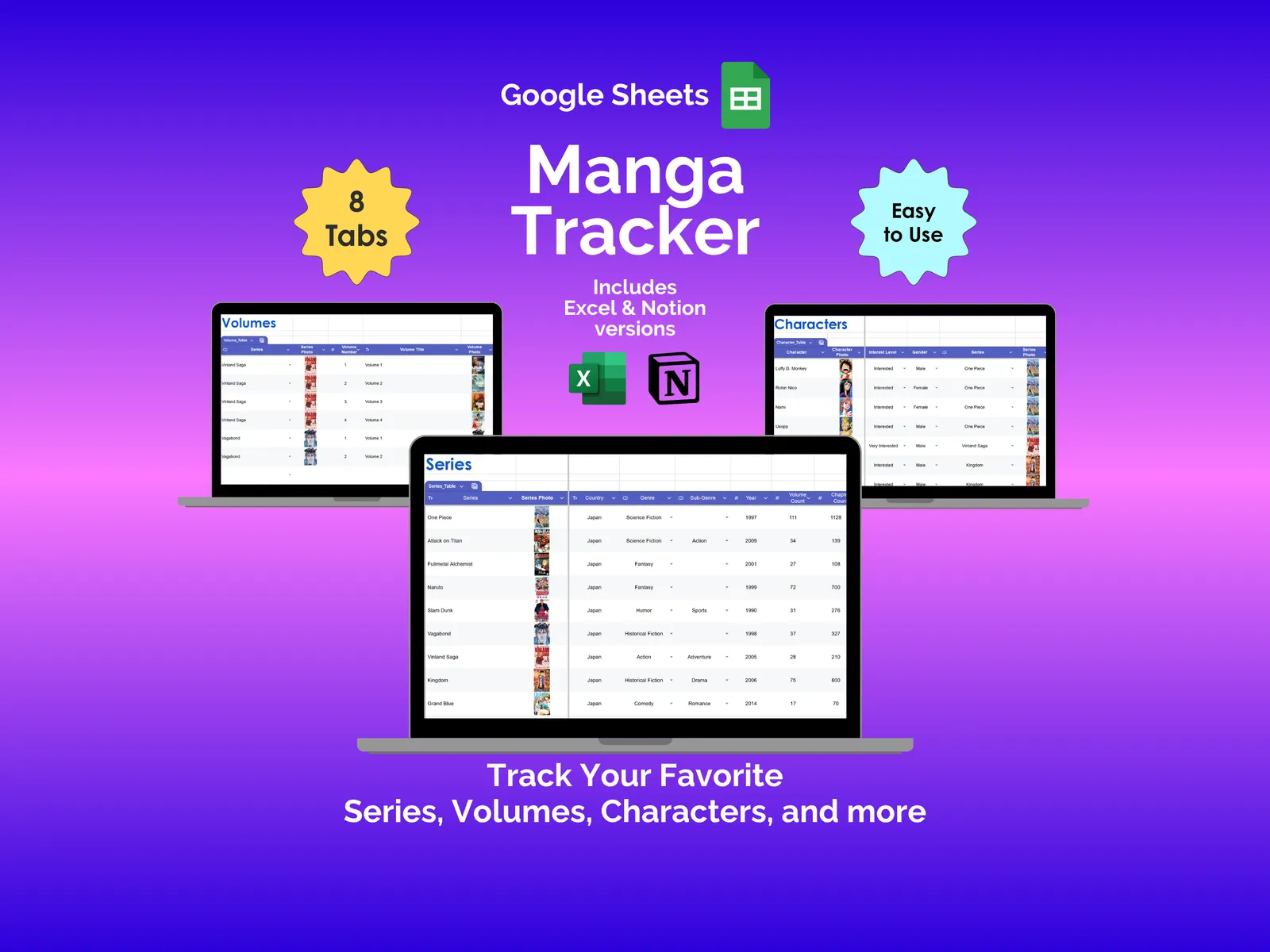 Manga Tracker - Sheets