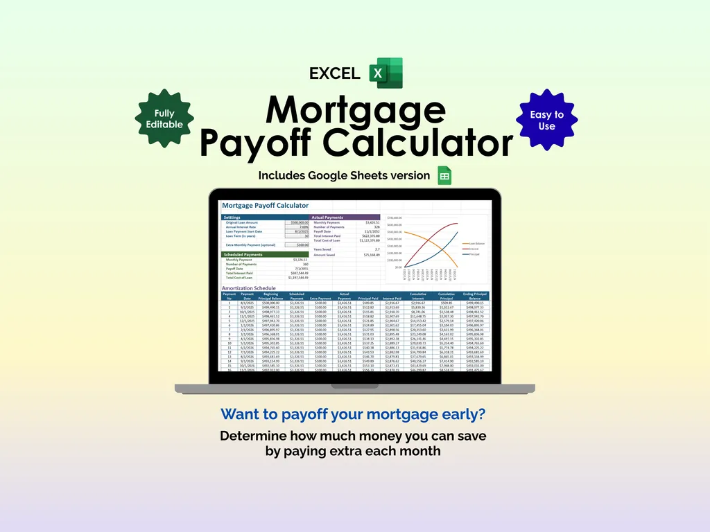 Mortgage Payoff Tracker - Excel