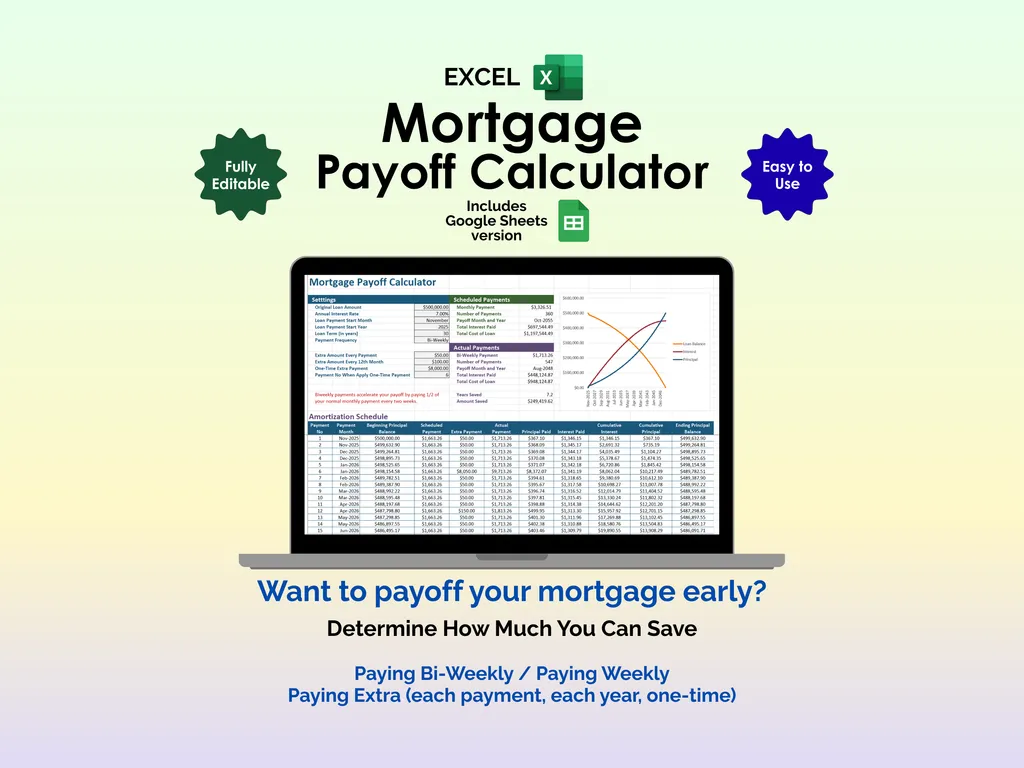 Mortgage Payoff Tracker - Excel