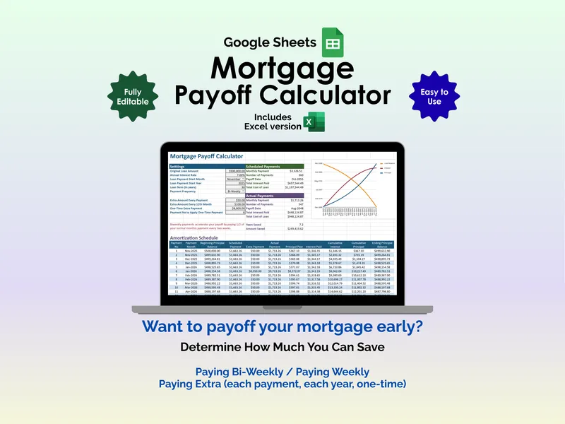 Mortgage Payoff Tracker - Sheets