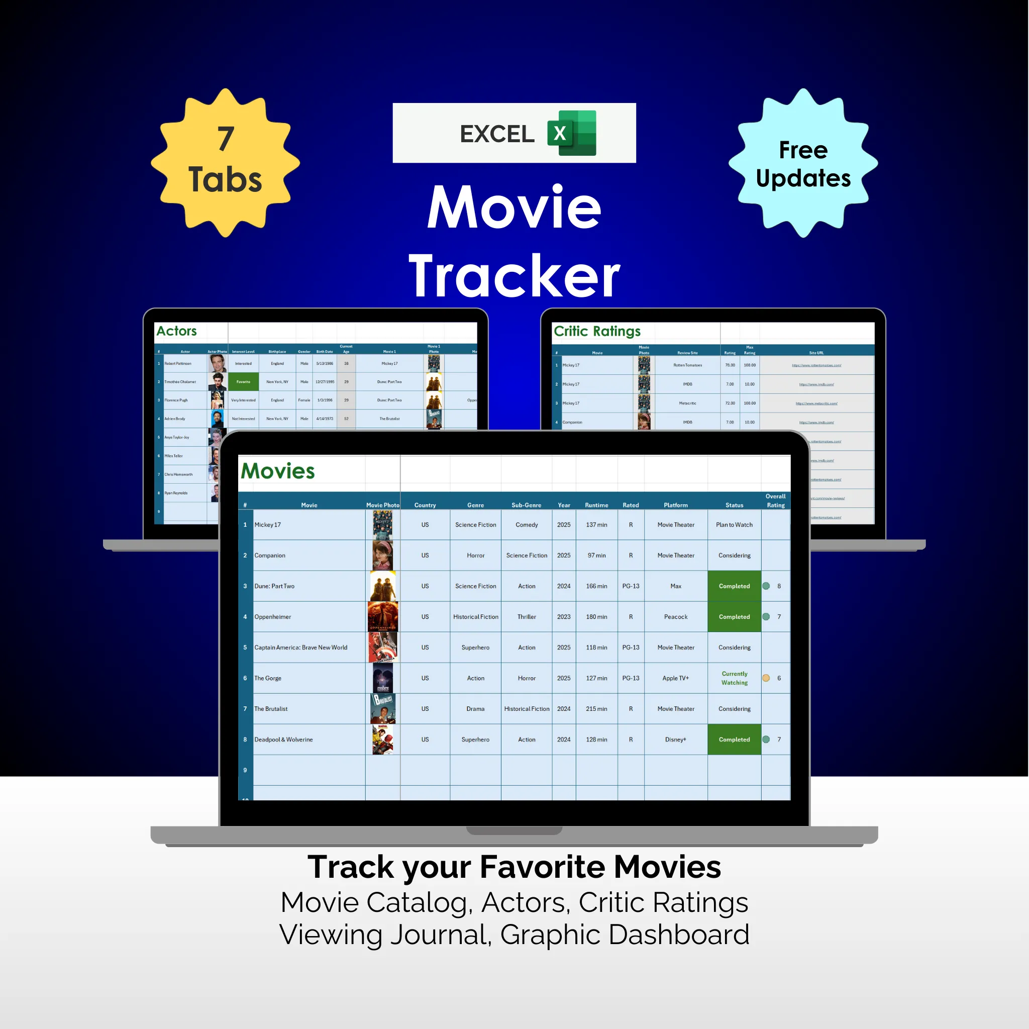 Movie Tracker - Excel