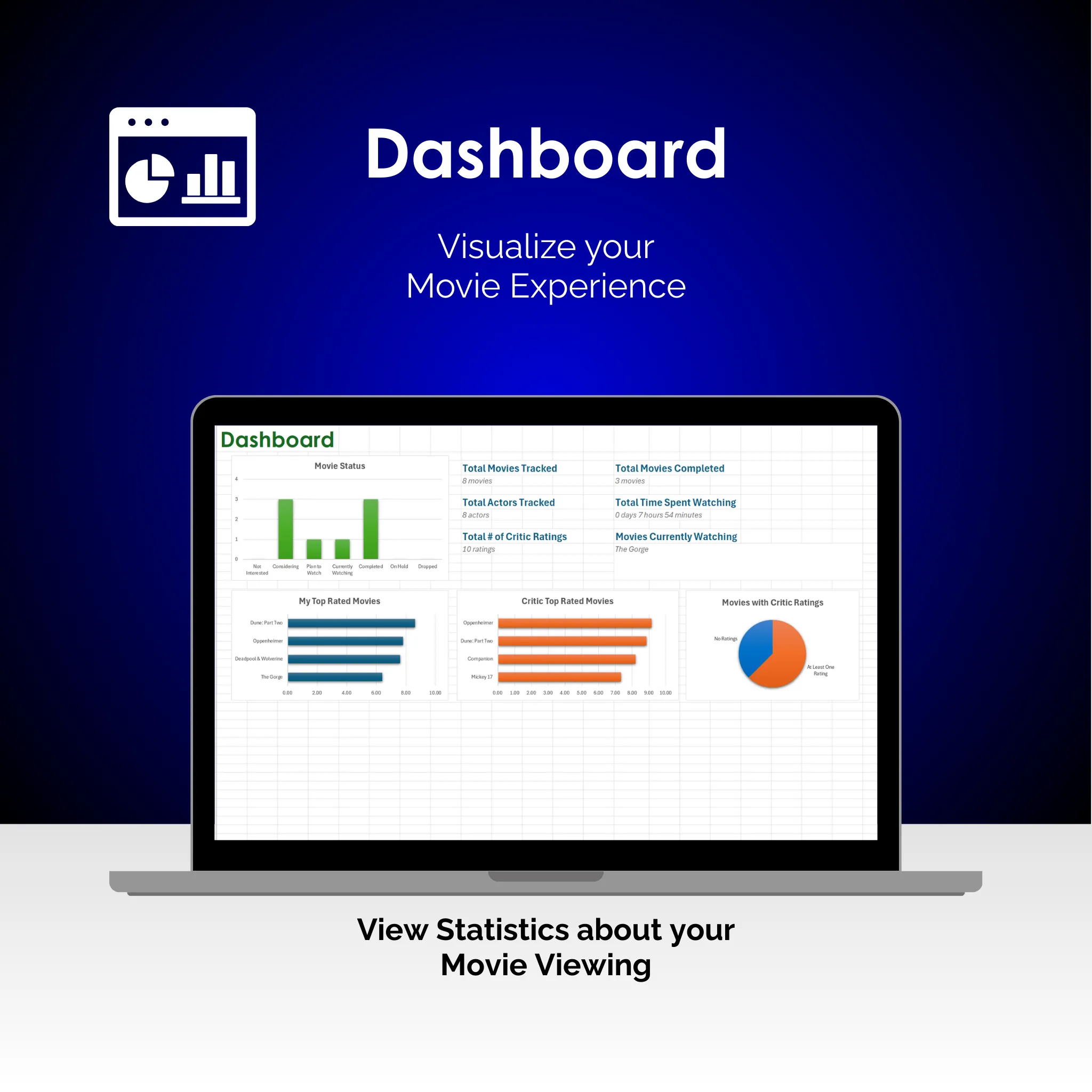 Movie Tracker - Excel - Dashboard
