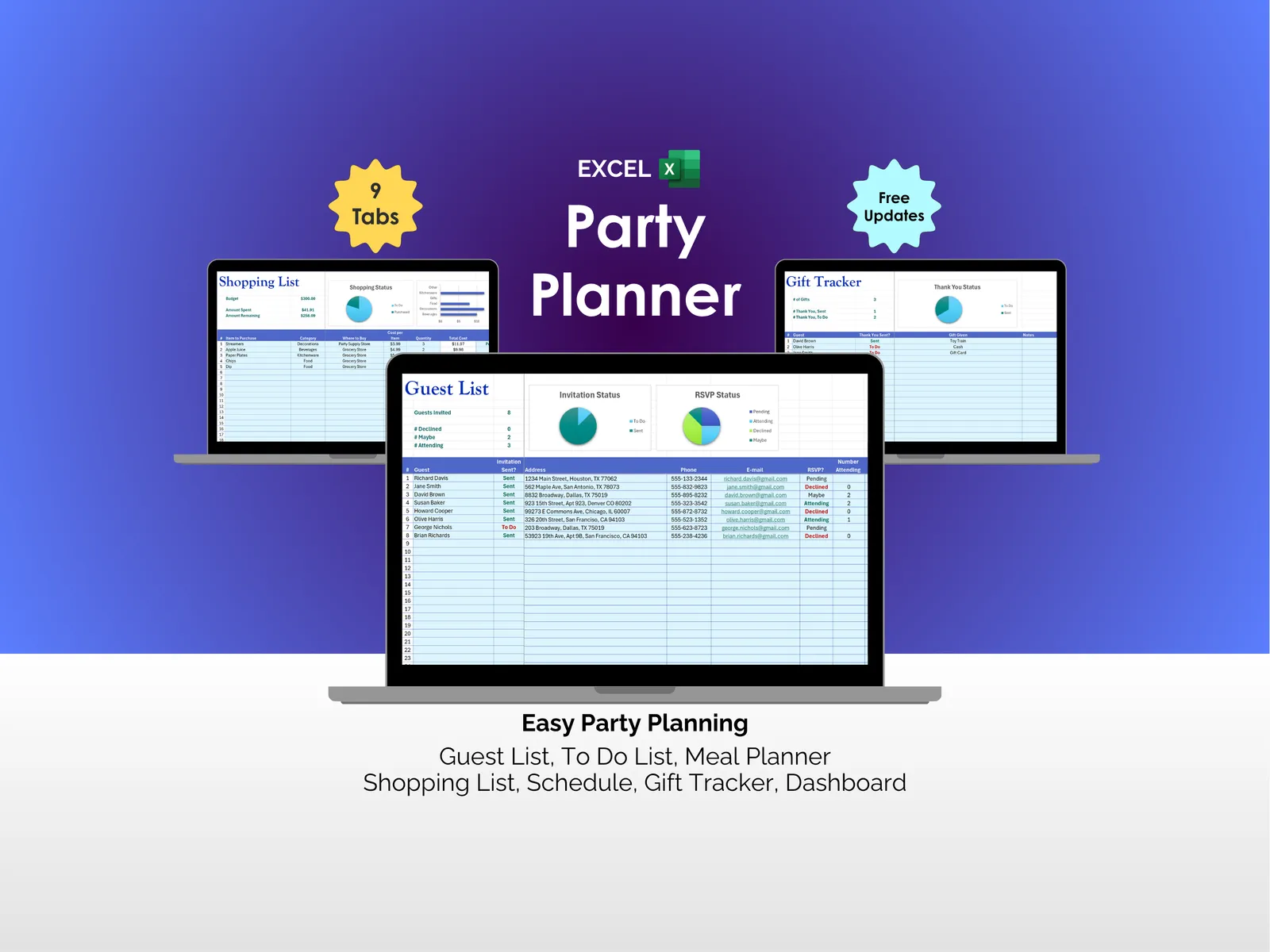 Party Planner - Excel