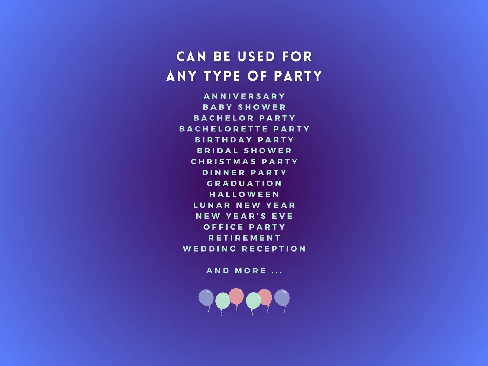 Party Planner - Excel - Options