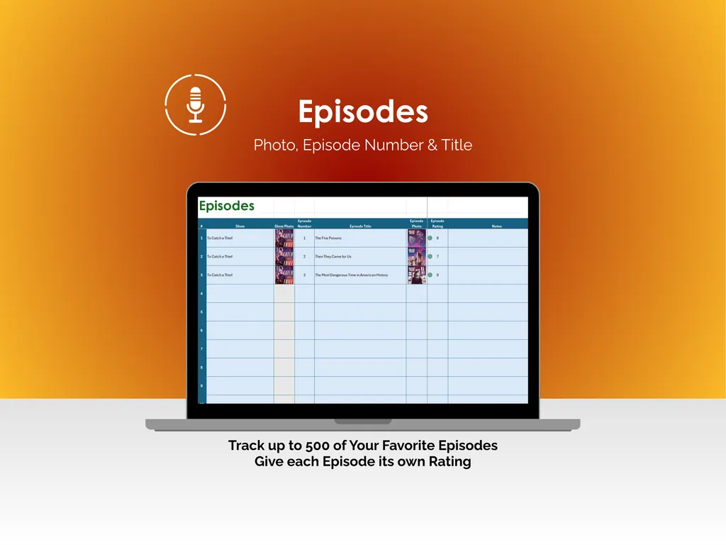 Podcast Tracker - Excel - Episodes