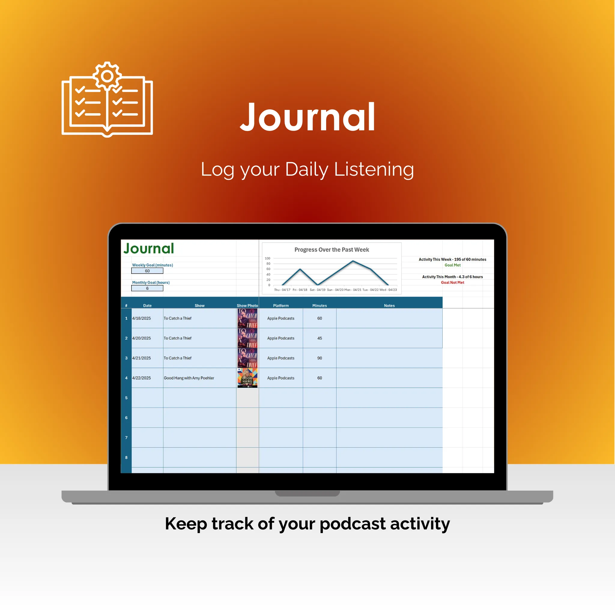 Podcast Tracker - Excel - Journal