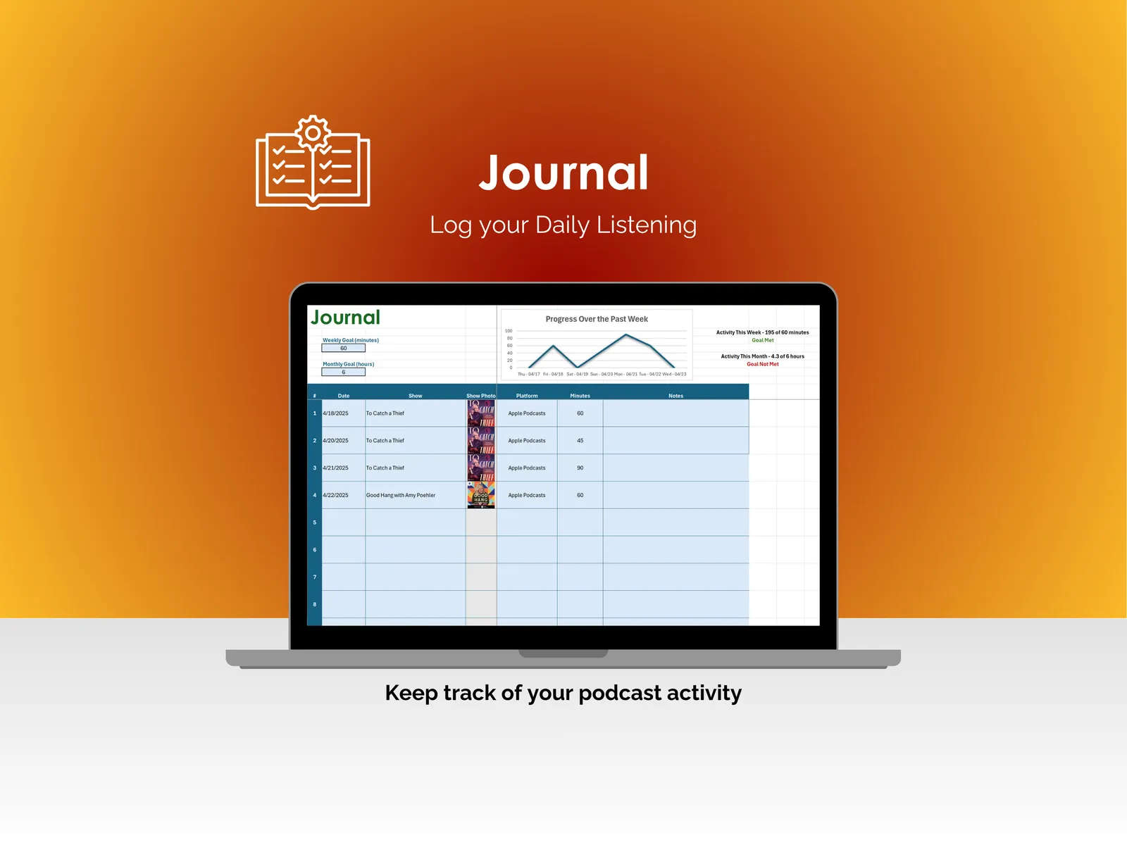 Podcast Tracker - Excel - Journal
