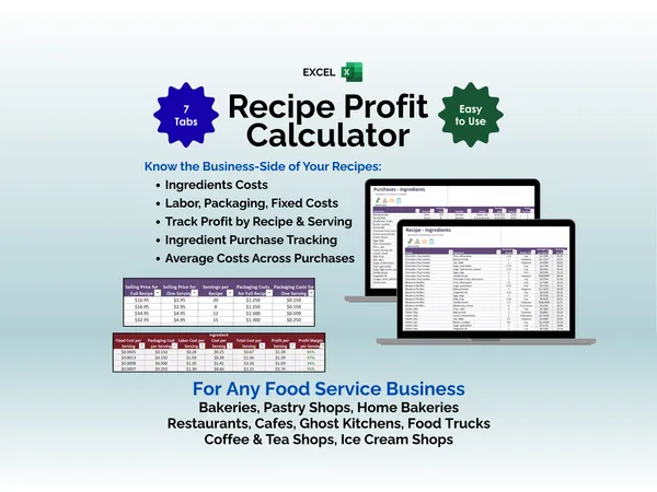 Recipe Profit Calculator - Excel