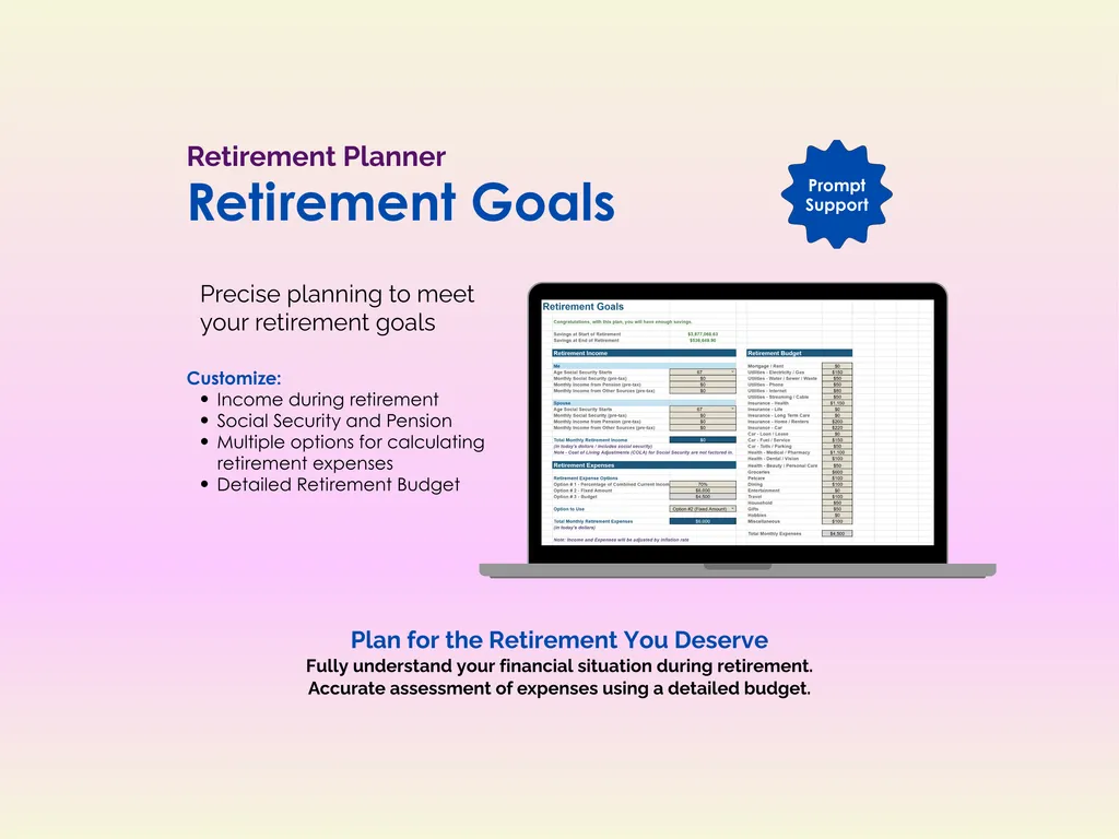 Retirement Planner - Sheets - Retirement Goals
