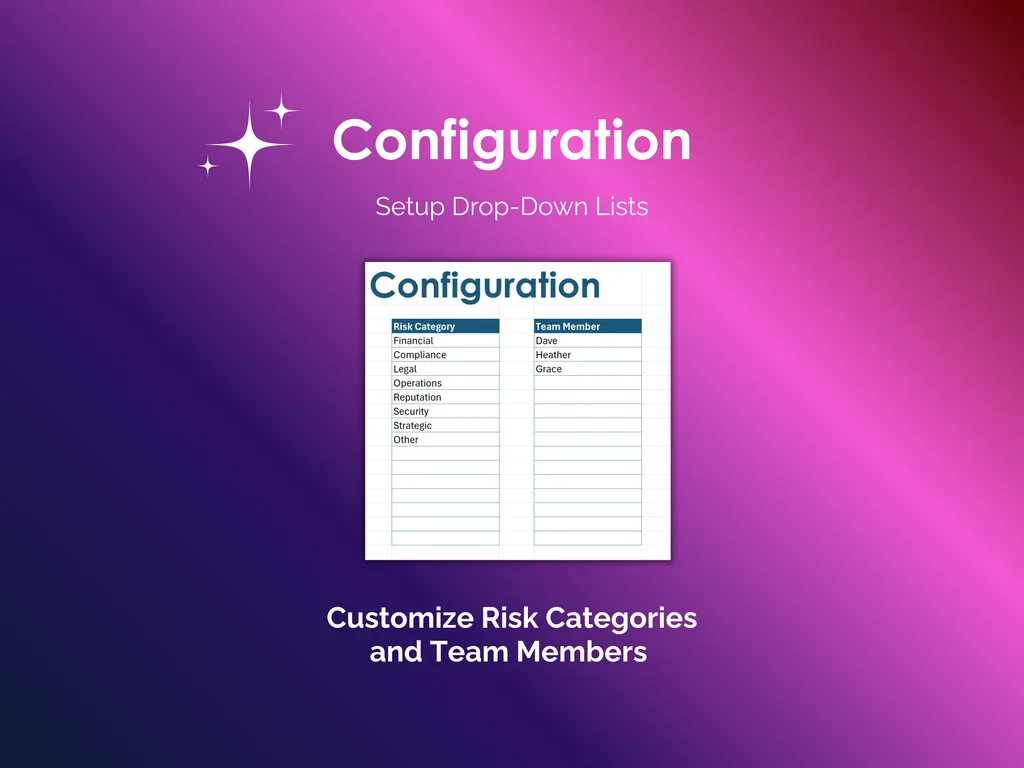 Risk Register and Matrix - Excel - Configuration